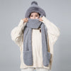 ZDFURS*Autumn and winter hat female plush thick double-layer northeast hat warm cycling neck scarf scarf gloves one gift