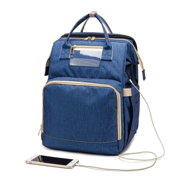 Large Capacity Diaper Bag Backpack Multifunctional Foldable Baby Bed Crib Bag Maternity Handbag Stroller Bag Insulation Nursing