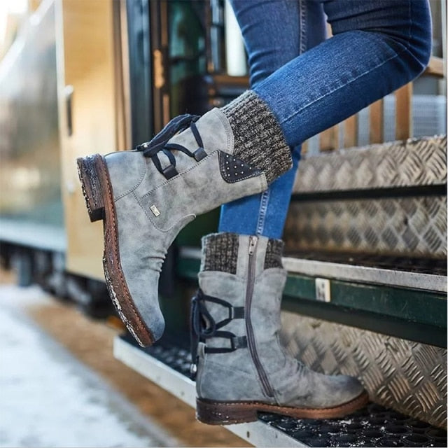 2020 Women boots Winter Mid-Calf Boot Winter Shoes Ladies Fashion Snow Boots Shoes Thigh High Suede Warm Botas Zapatos De Mujer