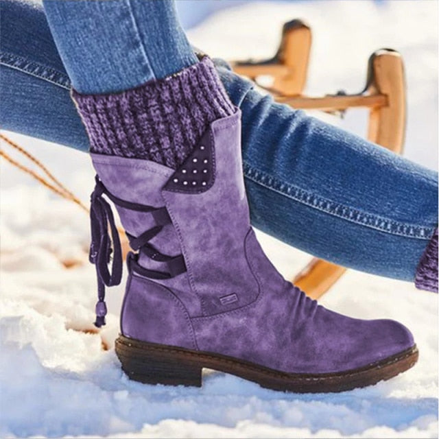 2020 Women boots Winter Mid-Calf Boot Winter Shoes Ladies Fashion Snow Boots Shoes Thigh High Suede Warm Botas Zapatos De Mujer