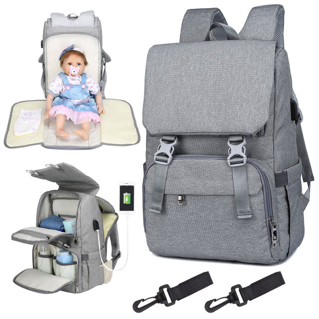 Multifunctional Portable Large Mom Diaper Bag Folding Baby Travel Large Backpack Baby Bed Diaper Changing Table Pads For Outdoor