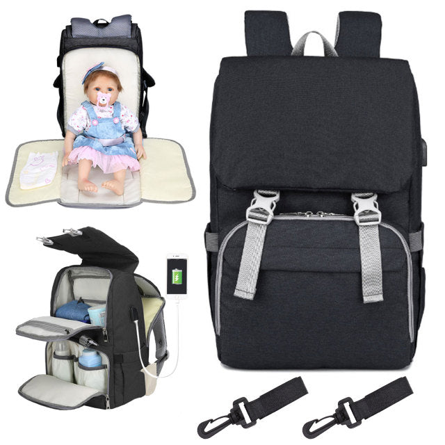 Multifunctional Portable Large Mom Diaper Bag Folding Baby Travel Large Backpack Baby Bed Diaper Changing Table Pads For Outdoor