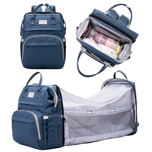 Multifunctional Portable Large Mom Diaper Bag Folding Baby Travel Large Backpack Baby Bed Diaper Changing Table Pads For Outdoor