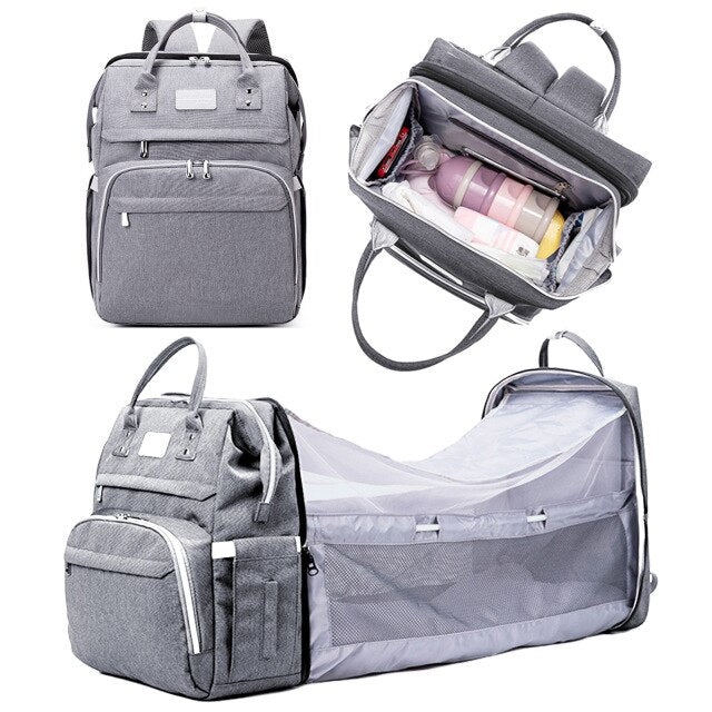 Multifunctional Portable Large Mom Diaper Bag Folding Baby Travel Large Backpack Baby Bed Diaper Changing Table Pads For Outdoor