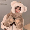 ZDFURS*Autumn and winter hat female plush thick double-layer northeast hat warm cycling neck scarf scarf gloves one gift