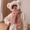ZDFURS*Autumn and winter hat female plush thick double-layer northeast hat warm cycling neck scarf scarf gloves one gift