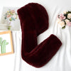 ZDFURS * 2021 new Women Real Knitted Rex Rabbit Fur Hat Hooded Scarf Long Winter Warm Fur Hat With Neck Collar Scarves hat scarf