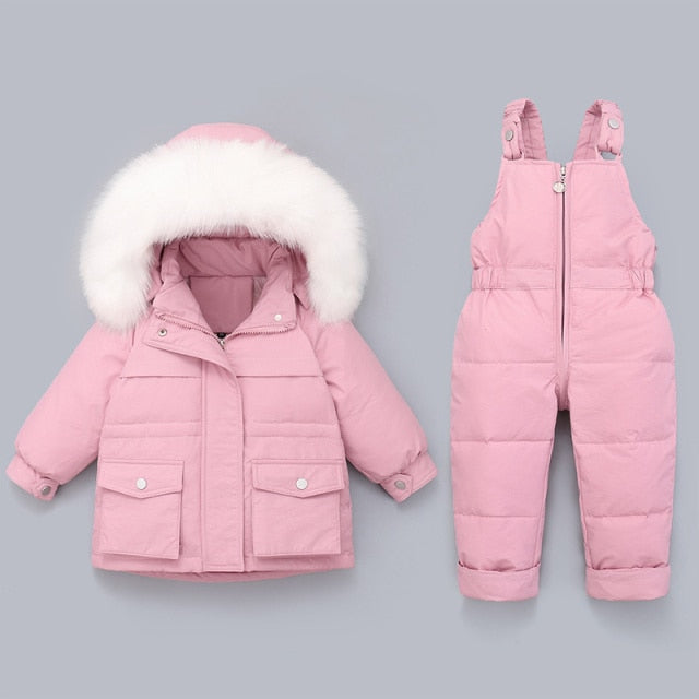 2021 Winter down jacket Jumpsuit for Baby Boy Girl Clothes Clothing Set 2pcs Overalls for children Toddler Snowsuit coat 1-4 yrs