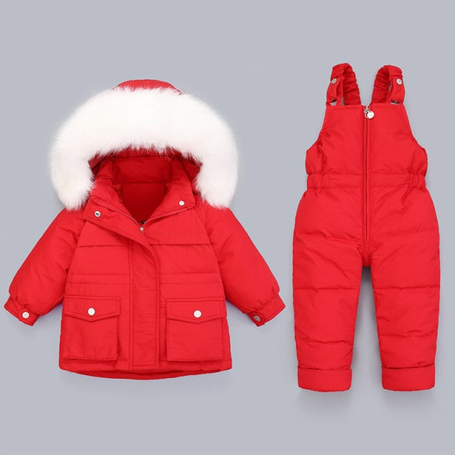 2021 Winter down jacket Jumpsuit for Baby Boy Girl Clothes Clothing Set 2pcs Overalls for children Toddler Snowsuit coat 1-4 yrs
