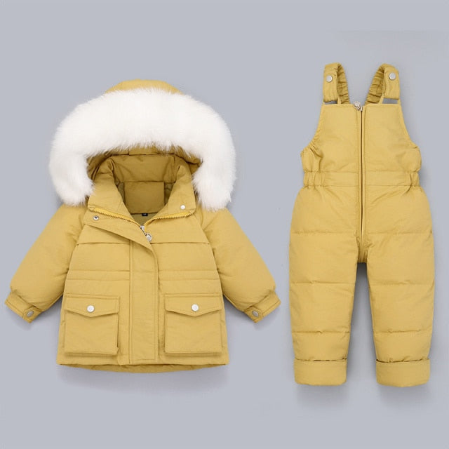 2021 Winter down jacket Jumpsuit for Baby Boy Girl Clothes Clothing Set 2pcs Overalls for children Toddler Snowsuit coat 1-4 yrs