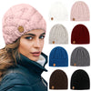 Women Hat Winter Ladies Men Knitted Winter Antique Diamond Lattice Oversized Solid Beanie Hat Cap Skateboard Hats
