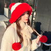 Autumn And Winter Women's Hat, Big Hair Ball And Woolen Yarn Hat, Outdoor Warm Knit Hat, Solid Satin Hat, Cashmere Ladies Cap