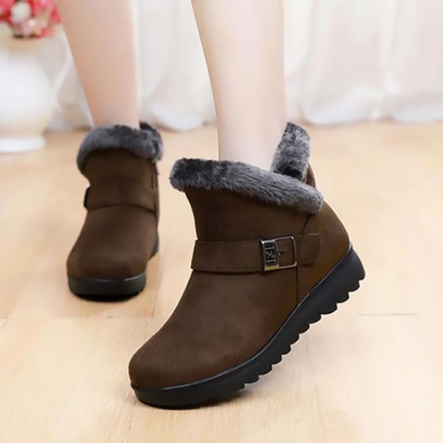 Women boots suede 2021 warm plush zipper winter boots women casual shoes woman ankle boots female no-slip Botas Mujer