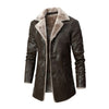 New Winter Plush Fur Integrated Business Casual Fur Middle And Long Suit Collar Men's Windbreaker Leather Jacket Coats