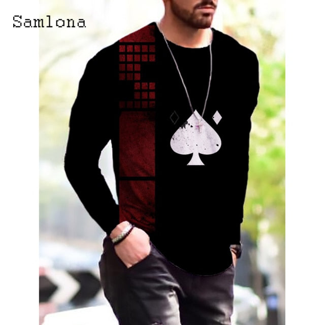 Plus Size 3xl Mens Fashion T-shirt Long Sleeve 3D Print Tops Streetwear Masculinas 2021 Autumn Casual Pullovers Men Tees Shirt