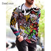 Plus Size 3xl Mens Fashion T-shirt Long Sleeve 3D Print Tops Streetwear Masculinas 2021 Autumn Casual Pullovers Men Tees Shirt