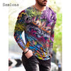 Plus Size 3xl Mens Fashion T-shirt Long Sleeve 3D Print Tops Streetwear Masculinas 2021 Autumn Casual Pullovers Men Tees Shirt