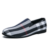 New Mens Dress Shoes Stripe Patchwork Leather Shoe Fashion Handmade Wedding Party Shoes Men Loafers Oxford Shoes Men  Big Size