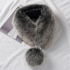 ZDFURS*Korean Style New Fox Fur Scarf Female Winter Warm Real Fur Mufflers Scarfs with 10cm Fox Pompoms Magnet Fashion scarves