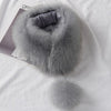 ZDFURS*Korean Style New Fox Fur Scarf Female Winter Warm Real Fur Mufflers Scarfs with 10cm Fox Pompoms Magnet Fashion scarves