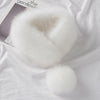 ZDFURS*Korean Style New Fox Fur Scarf Female Winter Warm Real Fur Mufflers Scarfs with 10cm Fox Pompoms Magnet Fashion scarves