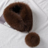 ZDFURS*Korean Style New Fox Fur Scarf Female Winter Warm Real Fur Mufflers Scarfs with 10cm Fox Pompoms Magnet Fashion scarves