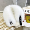 ZDFURS* 2021 Winter Fur Collar Female Fox Fur Scarf Whole Leather Real Fur  scarf with Leather Short Fur Scarf Female