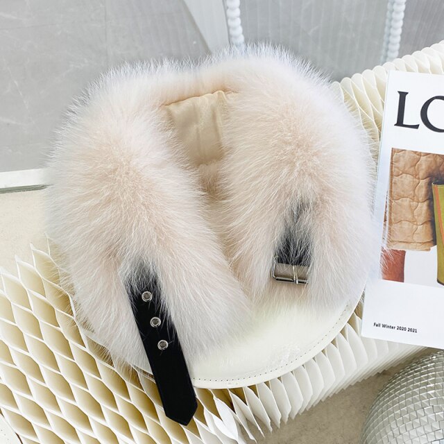 ZDFURS* 2021 Winter Fur Collar Female Fox Fur Scarf Whole Leather Real Fur  scarf with Leather Short Fur Scarf Female