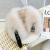 ZDFURS* 2021 Winter Fur Collar Female Fox Fur Scarf Whole Leather Real Fur  scarf with Leather Short Fur Scarf Female
