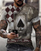 2021 European and American new men's casual round neck short-sleeved digital printing Slim pullover men's T-shirt