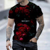 2021 European and American new men's casual round neck short-sleeved digital printing Slim pullover men's T-shirt