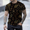 2021 European and American new men's casual round neck short-sleeved digital printing Slim pullover men's T-shirt