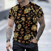 2021 European and American new men's casual round neck short-sleeved digital printing Slim pullover men's T-shirt