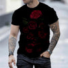 2021 European and American new men's casual round neck short-sleeved digital printing Slim pullover men's T-shirt