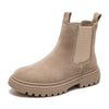 Chelsea Boots Chunky Boots Women Winter Shoes Cow Suede  Ankle Boots Black Female Autumn Fashion Platform Booties