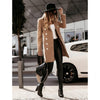 Women Outerwear Autumn Winter Rib Pocket Stand Collar Coat Warm Flannel Jacket Outerwear Long Sleeve Jacket Overcoat Plus Size