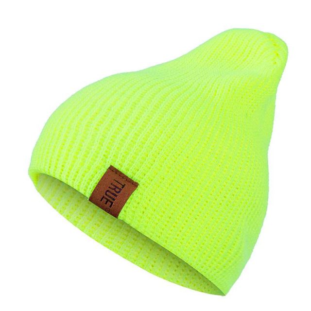 1 Pcs Hat PU Letter True Casual Beanies For Men Women Warm Knitted Winter Hat Fashion Solid Hip-hop Beanie Hat Unisex Cap