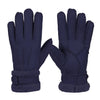 Leather Fur Sheepskin Gloves Fashion Men Winter Autumn Warm Thermal Wool Fleece Snow Mittens Outdoor Five Finger Wrist Gloves