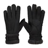 Leather Fur Sheepskin Gloves Fashion Men Winter Autumn Warm Thermal Wool Fleece Snow Mittens Outdoor Five Finger Wrist Gloves