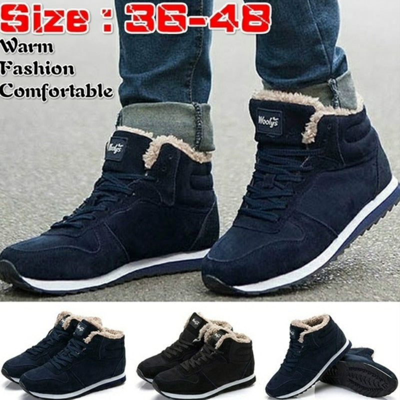 Men Sneakers Warm Fur Winter Shoes Men Plus Size 47 Winter Zapatillas Hombre Original Sports Mens Shoes Casual Men Sneakers