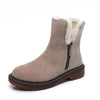 Snow boots basic 2021 square heels winter shoes women boots fashion warm plush solid ankle boots women shoes botas mujer