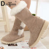 DORATASIA Big Size 34-43 New Female Winter Warm Plush Snow Boots Fashion Buckle Faux Fur Boots Women Casual Wedges Shoes Woman
