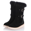 DORATASIA Big Size 34-43 New Female Winter Warm Plush Snow Boots Fashion Buckle Faux Fur Boots Women Casual Wedges Shoes Woman