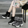 Women's boots 2021 new women's suede and cotton warm women's shoes short boots fashion high-heeled non-slip black women's boots
