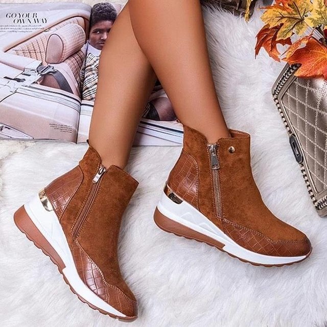 2020 Winter Women Shoes Fashion Casual Women Shoes Comfortable Zipper Sneakers Waterproof High Top Platform Women Shoes