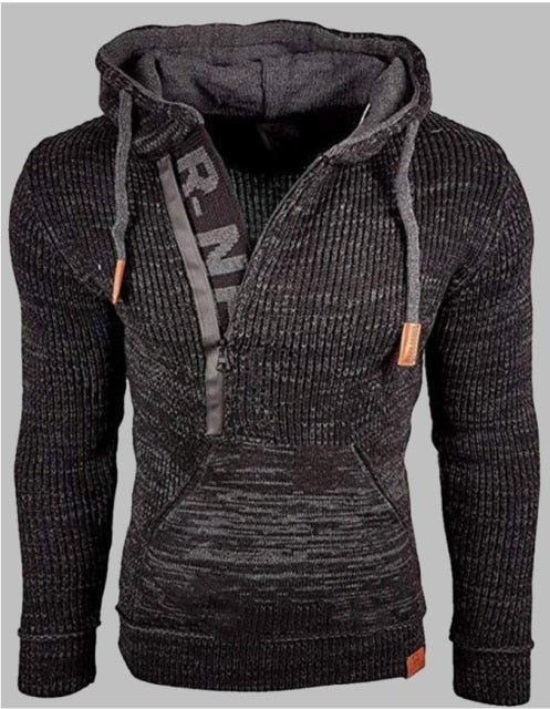 Autumn Winter Men's Hooded Sweaters Men Slim Neck Sweater Long-sleeved Shirt Male Knitwear Mens Clothes