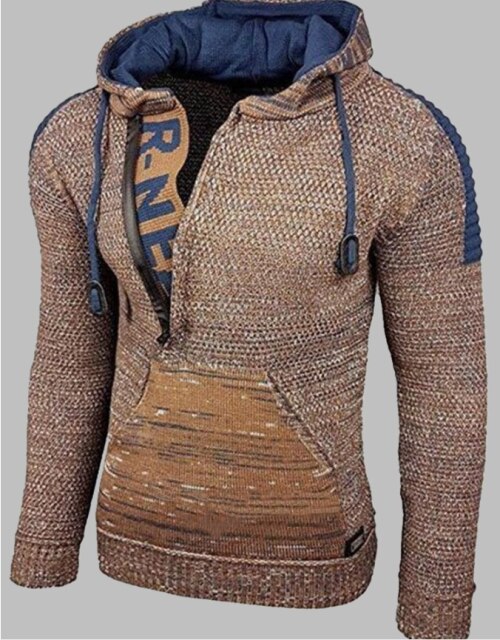 Autumn Winter Men's Hooded Sweaters Men Slim Neck Sweater Long-sleeved Shirt Male Knitwear Mens Clothes