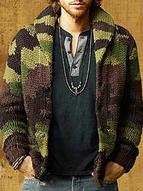 Newest Casual Winter Blue Mens Cardigan Sweater Jacket Fashion Knitted Sweaters Lapel Autumn Streetwear Zipper Sweater Coat Tops