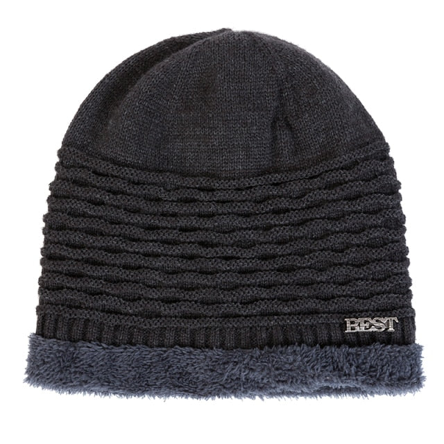 Hat Men's New Autumn And Winter Plus Velvet Thick Warm Knitted Hat Winter European And American Woolen Hat Outdoor Hat