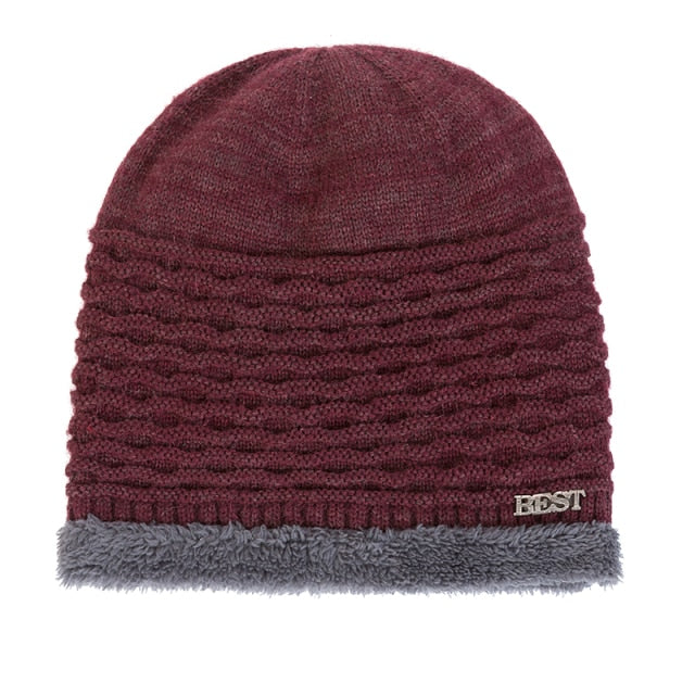 Hat Men's New Autumn And Winter Plus Velvet Thick Warm Knitted Hat Winter European And American Woolen Hat Outdoor Hat